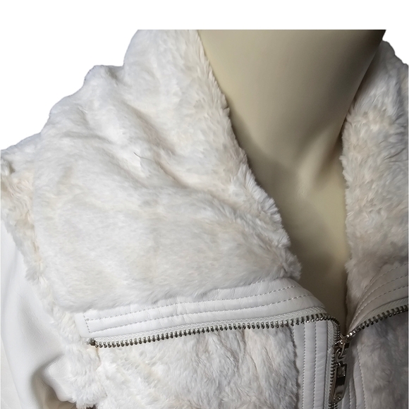 Dennis Besso Vegan faux Fur & Leather Jacket. Removable sleeves - Picture 4 of 9